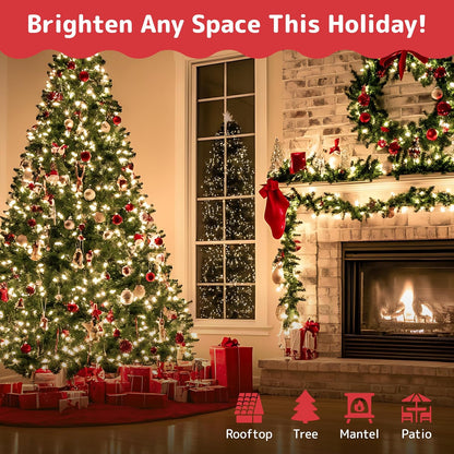 PREXTEX 50 Count Clear Christmas Tree Lights - 10 ft Warm White String Lights for Indoor/Outdoor Decor