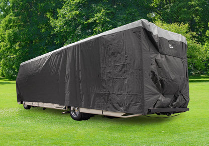 Camco ULTRAGuard 38 to 40-Ft Travel Trailer/Class A RV Cover - Features Zipper Entry Doors & Covered Air Vents - Crafted of Spunbond Polypropylene - Storage Bag for RV Storage & Organization (45736)