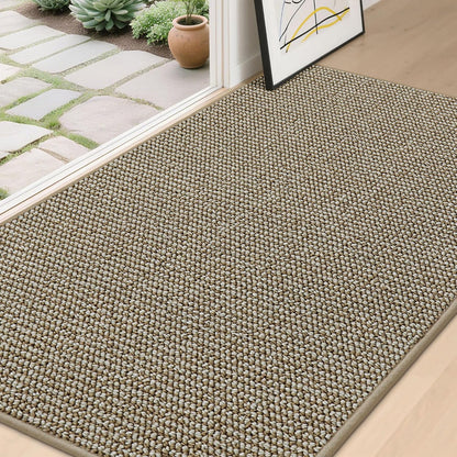 BEQHAUSE Dirt Trapper Door Mat - Non-Slip, Washable, Absorbent | 36" x 60", Light Beige for Entryway