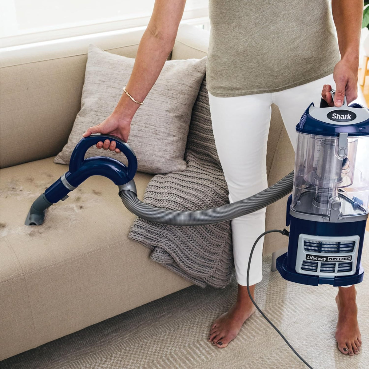 Shark NV360 Navigator Lift-Away Vacuum - Powerful Suction for Multi-Surface Cleaning | Large Dust Cup, Blue