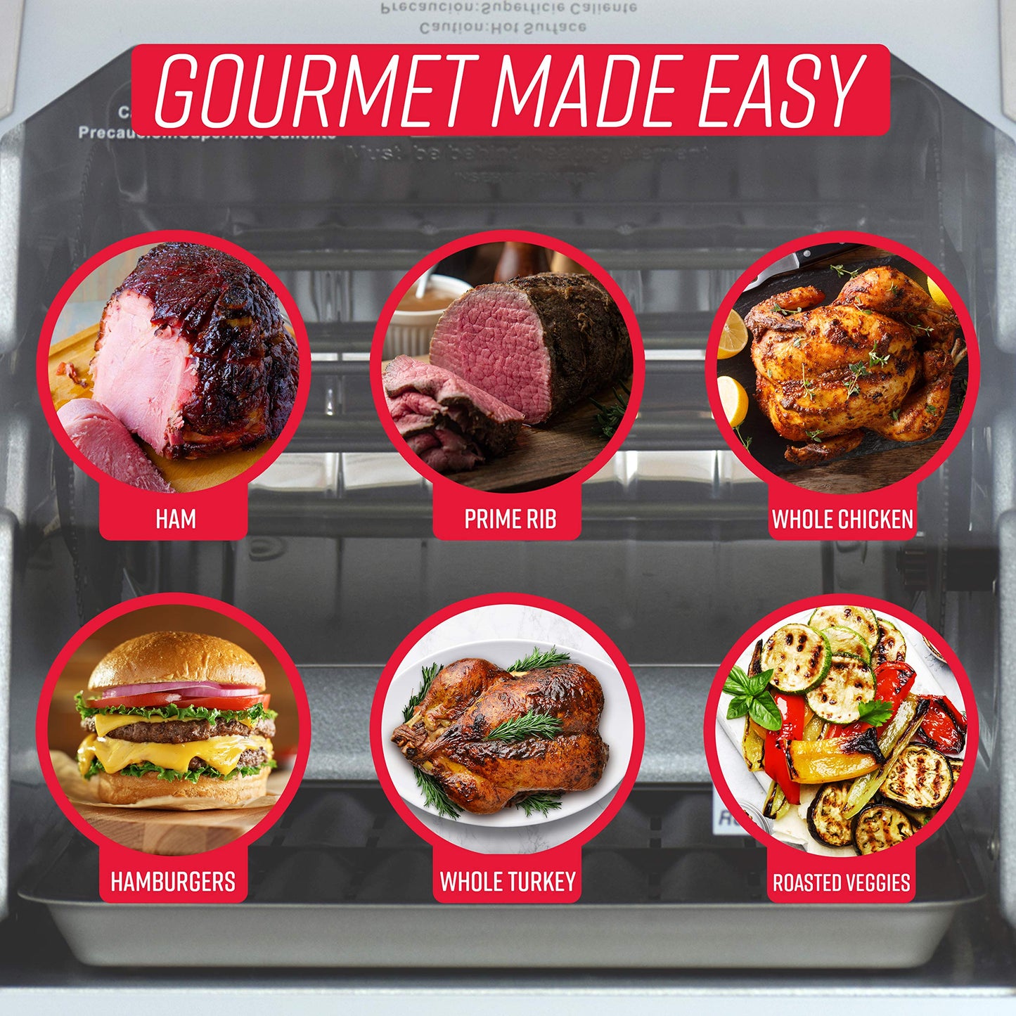 Ronco ST5000PLAT Digital Showtime Rotisserie, Platinum Edition, Cooks Food Perfectly Every Time, 3 Cooking Modes: Roast, Sear, and No Heat Rotation, Stainless Steel