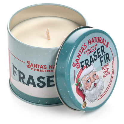 Santa's Naturals Fraser Fir Christmas Candle for Holidays & Gifts, Fresh Cut Tree Scent, Soy & Beeswax Blend, 30+ Hour Burn, 9 oz