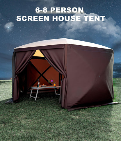 GarveeLife 12 x 12 Foot Portable Pop Up Camping Outdoor Gazebo with 6 Sided Canopy Shelter, Hexagon Gazebo Made from 210 D Oxford Fabric for Patio, Backyard, and Lawn