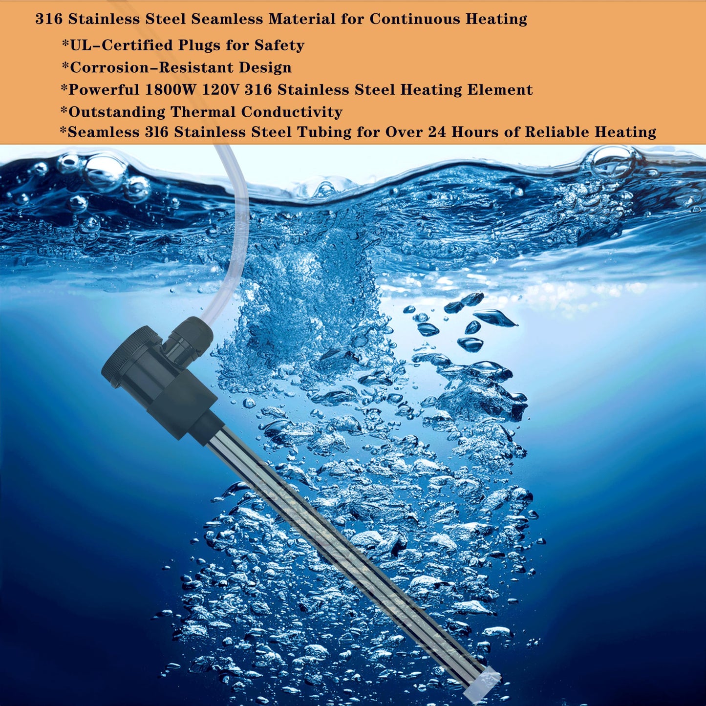 LASTINGCAPE 1800W Fully Submersible Pool & Hot Tub Portable Electric Immersion Water Heater with Auto Shut Off, WiFi Timer for Swimming Pool, Above Ground Pool, Spa, Bathtub and Baptismal Pool