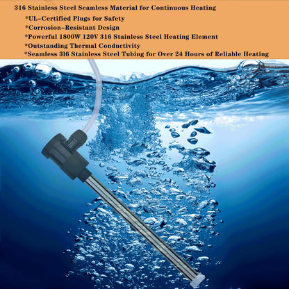 LASTINGCAPE 1800W Fully Submersible Pool & Hot Tub Portable Electric Immersion Water Heater with Auto Shut Off, WiFi Timer for Swimming Pool, Above Ground Pool, Spa, Bathtub and Baptismal Pool