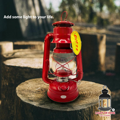 LIGHT OF MINE Oil Lantern - Dietz #76 Original Red with Replacement Wick Strips - Multicolor