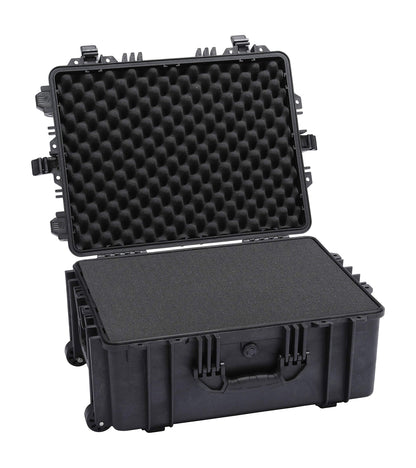DCB Cases - Element 6104F | 24 x 19 x 11 Ext Dim | IP67 Waterproof | Pluck Foam Insert | Telescoping Handle | Rubberized Grips | Resin-Reinforced Injection Molded Plastic | 4 Latch Lid Close | Wheels