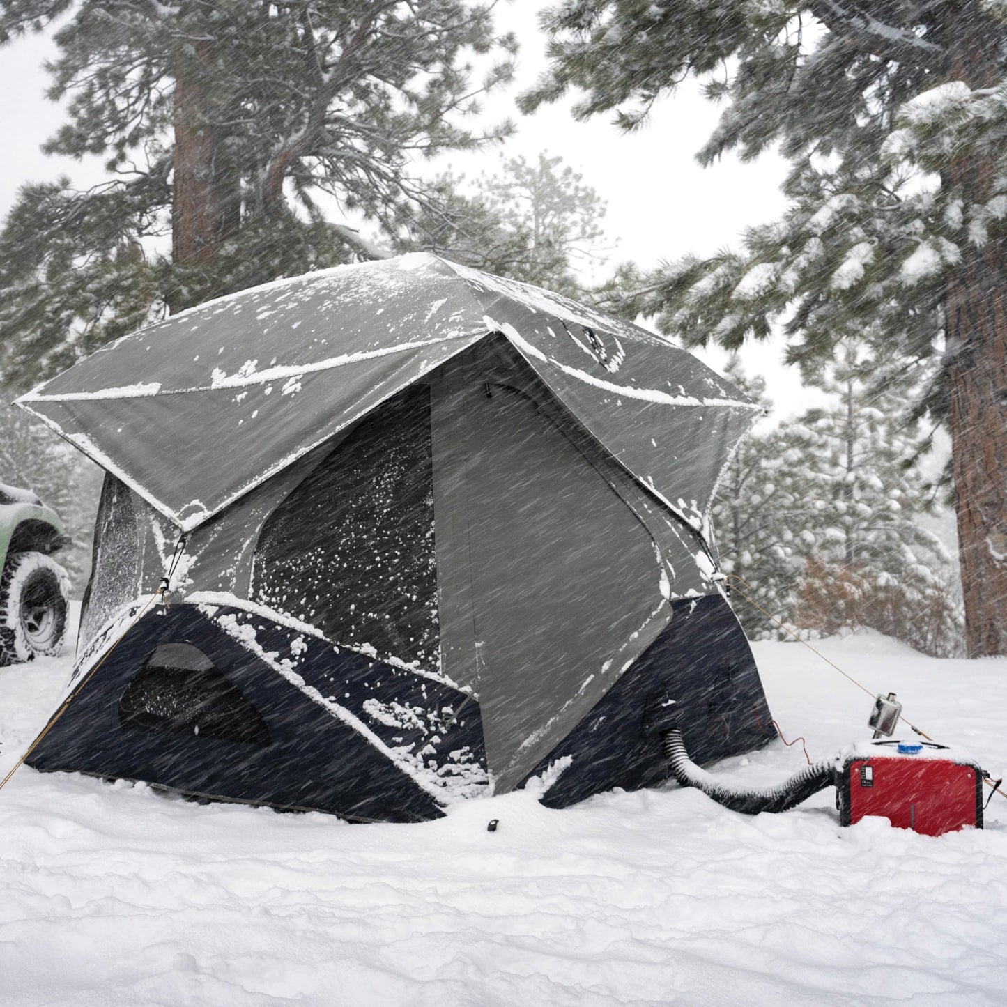 Gazelle Tents™ T4 Overland EXP Hub Tent, Extended Season Camping Tent, Sleeps 4, Pop-Up Hub Tent, Durable Ripstop Fabric, TriTech Mesh, Waterproof, UV Resistant, Agave Green, 78" x 94" x 94", GT403AG