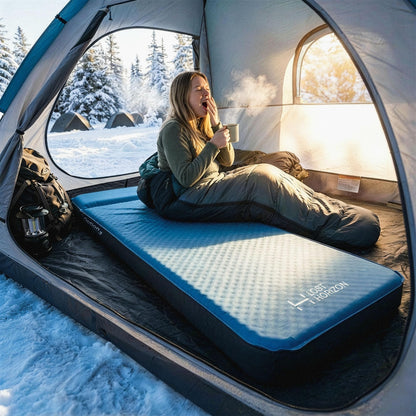 Lost Horizon Air & Foam Camping Mattress, Self-Inflating Sleeping Pad, 3" Thick, with Pump Sack, Single
