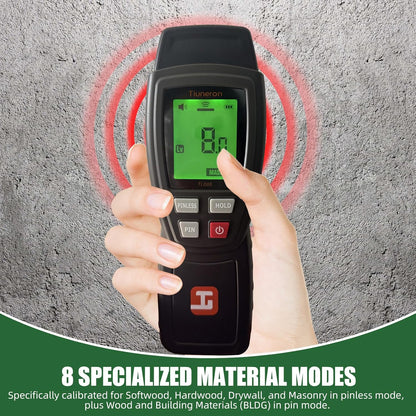 Skiennix Dual Mode Moisture Meter - 2-in-1 Pin & Pinless Detector with Backlight & Buzzer | Ideal for Wood, Drywall & Masonry