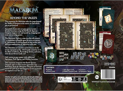 Maladum Beyond The Vaults - Fantasy Dungeon Crawler Game Immersive Terrain Solo Co-op and Adversarial Play