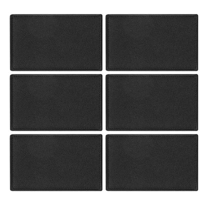 PATIKIL Rectangle Solid Flag Patch, 6 Pcs 3x2 Inch Pure Embroidered Patch Decorative for Holes Hats Jeans Repair Bags DIY Craft, Black