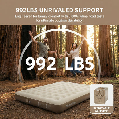 Naturehike California King Size Air Mattress with Built-in USB Rechargeable Pump, 992 lbs Max Support Inflatable Mattresses, Blow up Mattress Air Bed for Home, Camping, Guests, Travel