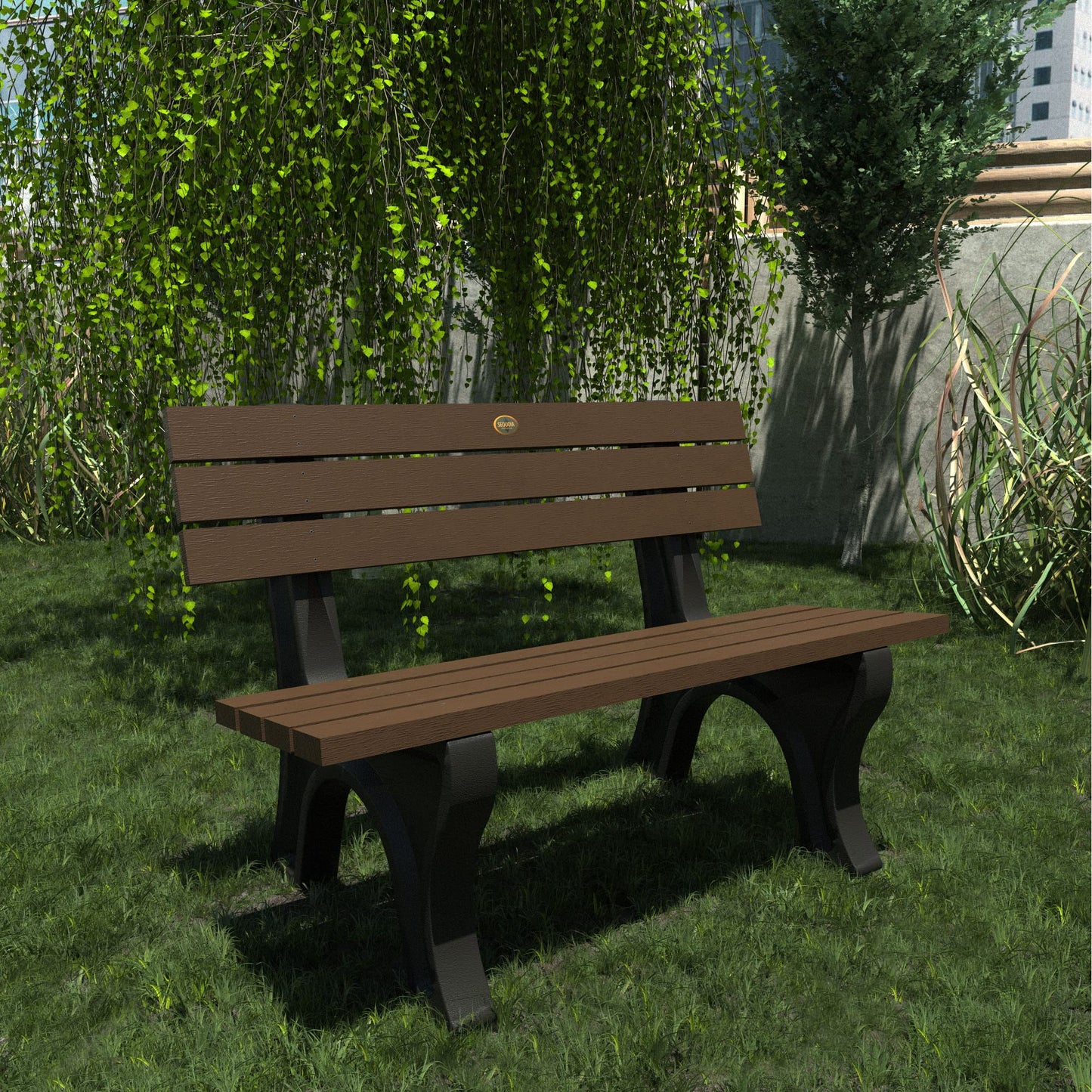 Sequoia Professional Aurora 4 ft Park Bench, Weathered Acorn