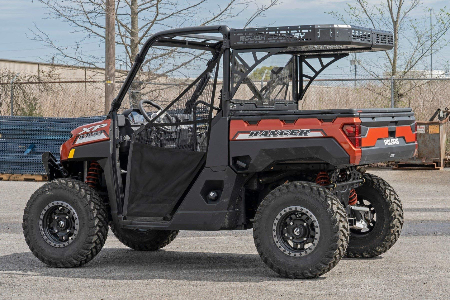 Rough Country Rear Cargo Rack for Polaris Ranger 1000 & XP 1000 - Heavy-Duty Steel with Tie-Down Mesh Panels, Easy Bolt-On Install