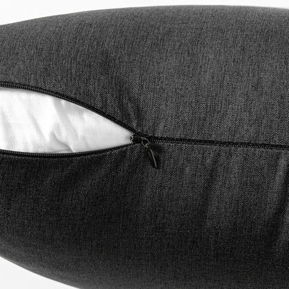 MIULEE Decorative Outdoor Throw Pillow Covers - Waterproof Faux Linen Cushion Cases | 26x26 Inch Black, Set of 2