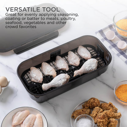 COOK WITH COLOR Collapsible Batter Bowl - Mess Free Breading Shaker Container - Great for Fried Fish, Fried Chicken, Onion Rings, Wings & More, Cream