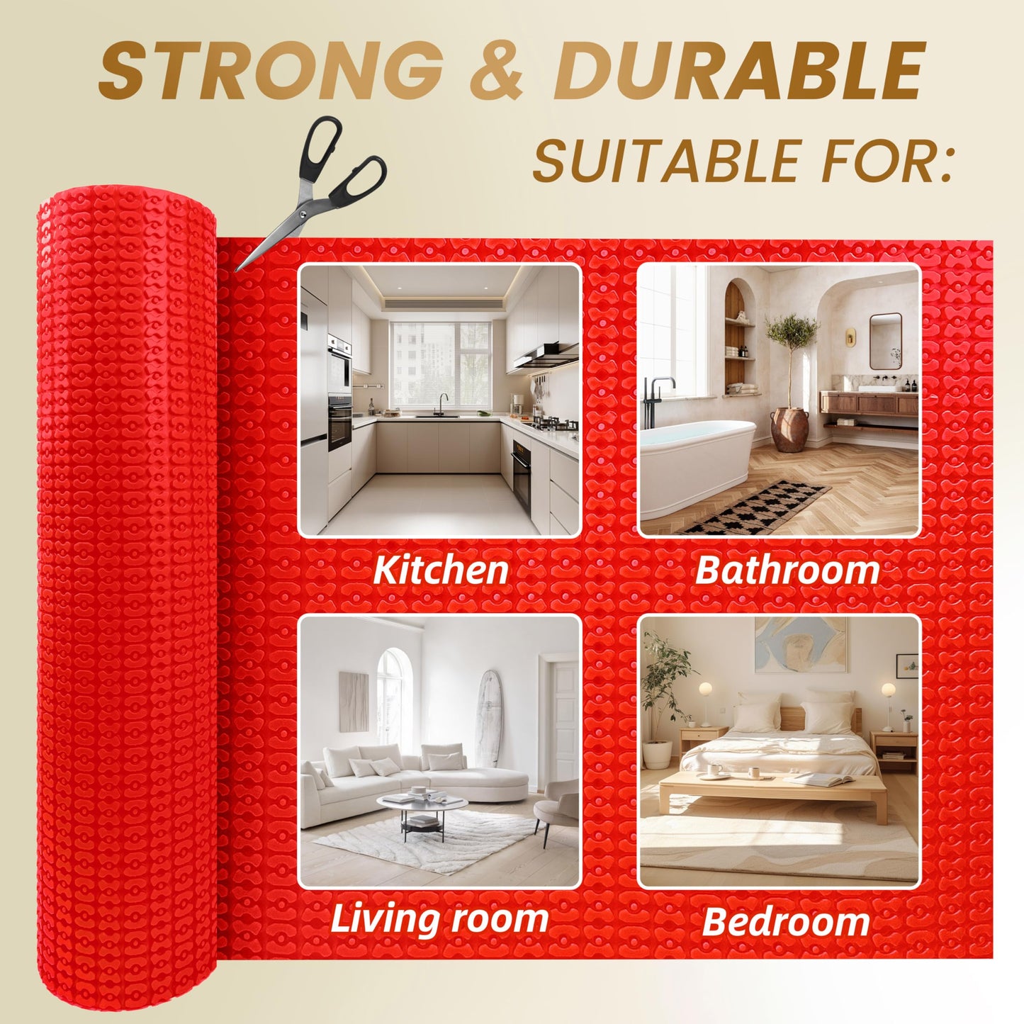 Self-Adhesive Peel and Stick Uncoupling Membrane Roll YeloDeer, Heating Floor Waterproofing Underlayment and Crack Prevention Membrane 108 Sq. Ft.