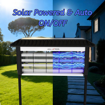 ZETAWALE Solar Powered Bug Zapper Outdoor, 4500V Mosquito Trap with 45W Solar Panel, Fly Trap & Mosquito Killer, 8000mAh Battery, IPX5 Waterproof, Covers Up to 4000 Sq.Ft for Patio, Backyard, Garden