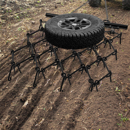 YINTATECH ATV Chain Drag Harrow 5'W x 4.5'L, 1/2'' Tines for Lawn Tractors, ATV & UTV Attachments