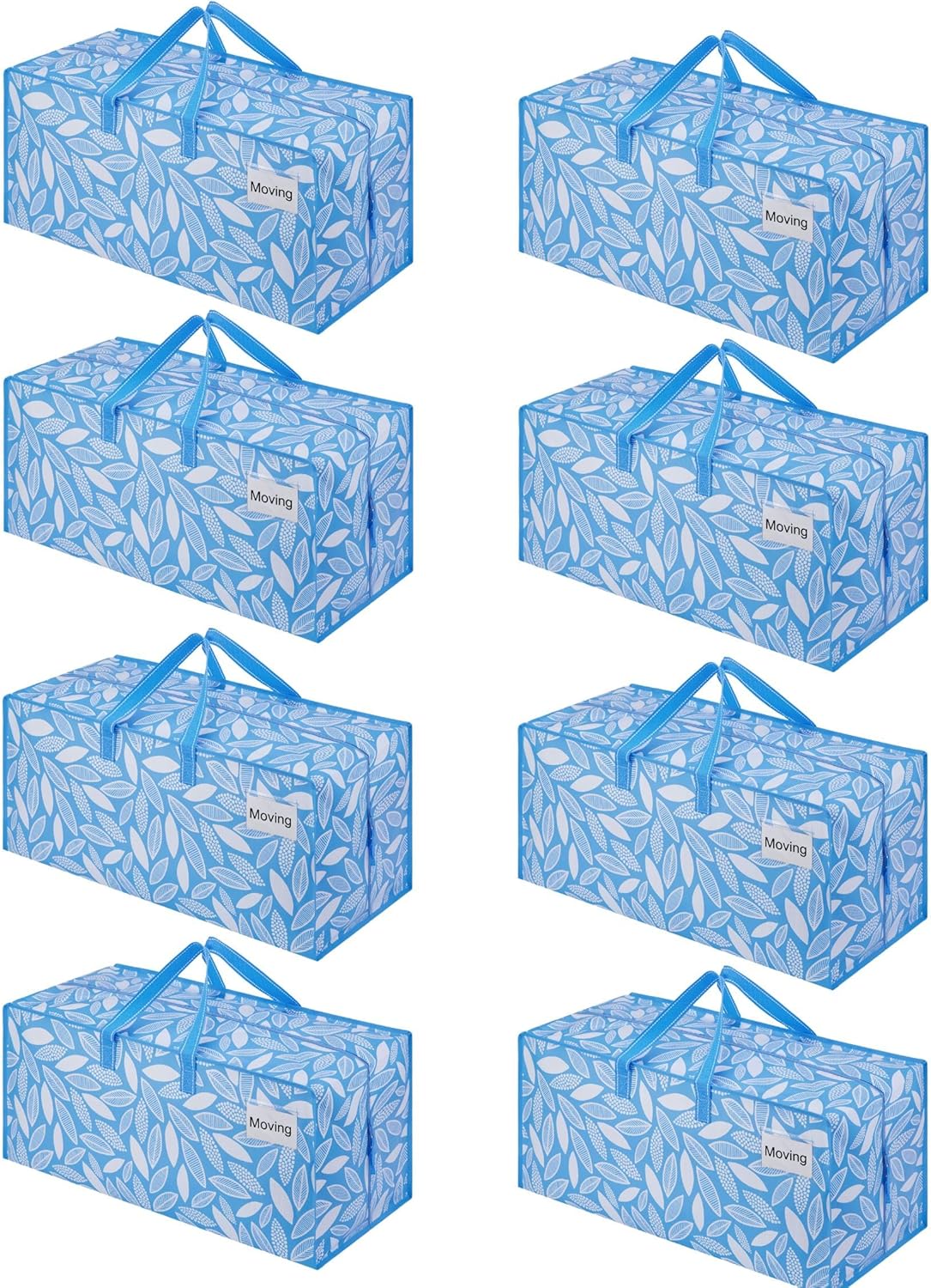 VENO Heavy Duty Moving Bags - 8 Pack with Backpack Straps & Zippers | Extra Large Packing Solution for College Dorms