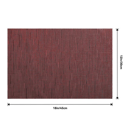 Leetaltree Burgundy Placemats Set of 4 - Heat Resistant Non-Slip Place mats for Dining Table, Washable Durable PVC Vinyl Woven Table Mats（Burgundy, 4）