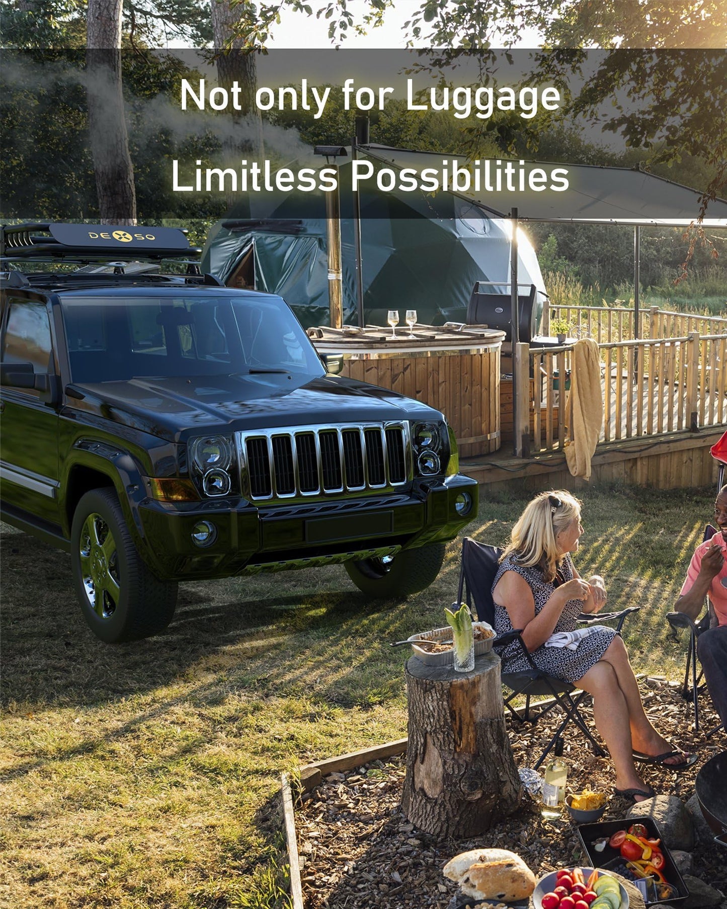 51" X 36" Universal Roof Rack Cargo Basket with Cargo Net, 200 Lbs Capacity Rooftop Luggage Rack for SUV, Car & Truck, Heavy-Duty Roof Rack Accessories Carrier