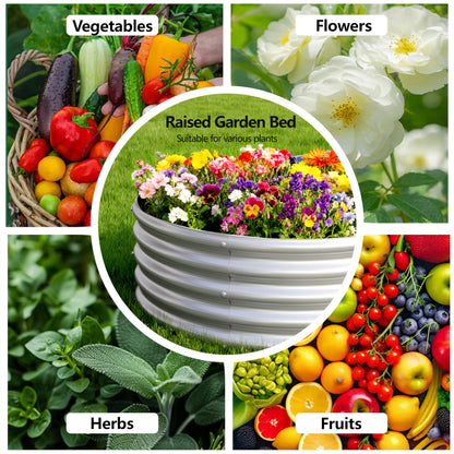 Yortrek Galvanized Raised Garden Bed Outdoor, 4x2x1ft(2Pack) Metal Heavy Duty Planter Boxes for Gardening, Easy Assemble Bottomless Small Oval Plant Container Kit for Vegetable, Flower, Fruit, Silver