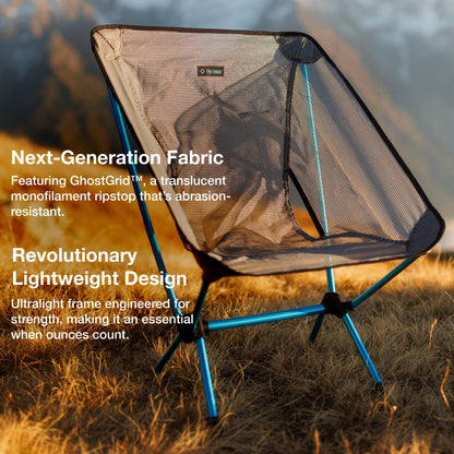 Helinox Chair Zero LT, 1.12 lbs Lightweight Camping Chair, Durable Ripstop, Compact Size, Portable and Packable Seat, Strong and Ultralight Frame, Backpacking Travel Essential, Cyan
