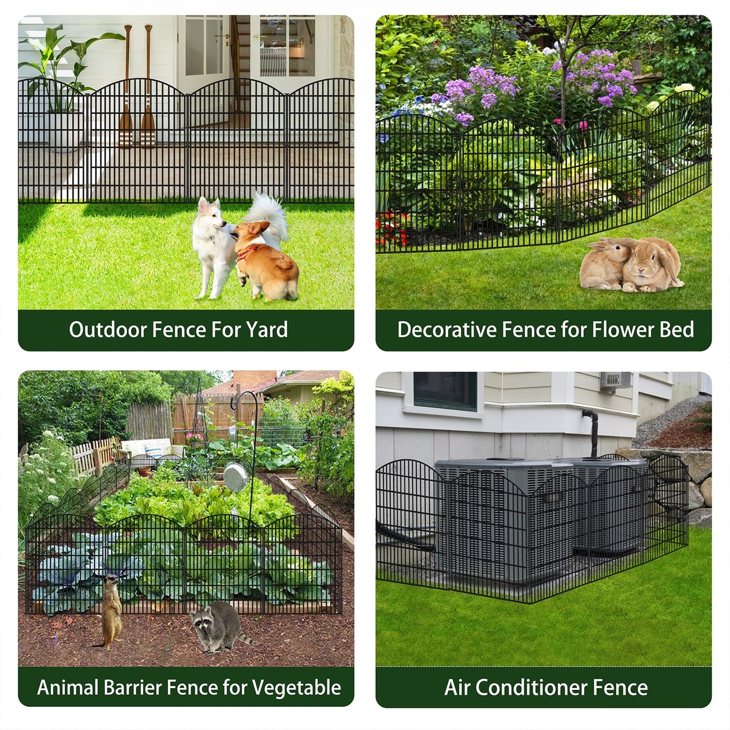 ULIOK 15 Panels Decorative Garden Fence, 32 in(H) X 37.9ft(L) No Dig Fence Panels Animal Barrier for Patio, Animal Ground Stakes Fencing for Garden, Rabbit Dog Temporary Fence for Outdoor Yard
