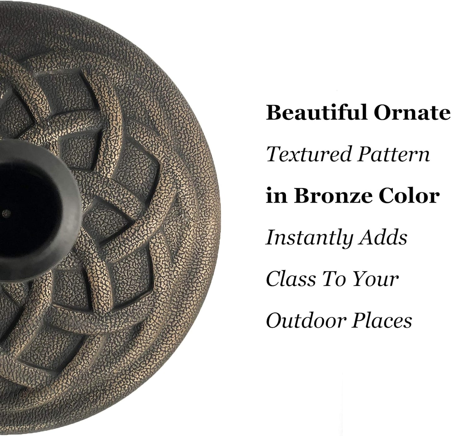 Backyard Expressions Umbrella Base - 21 Pound Heavy-Duty Bronze Design for Stability