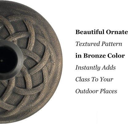 Backyard Expressions Umbrella Base - 21 Pound Heavy-Duty Bronze Design for Stability
