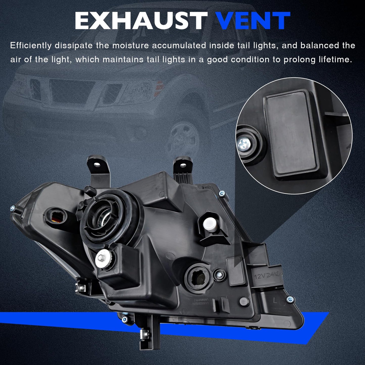 Headlights Assembly Pair Compatible with 2009-2020 Nissan Frontier S SL SV SE LE XE PRO-4X Desert Runner, Replace 26060ZL40A 26060ZL40B 26010ZL40A 26010ZL40B, Turn Signal Lamps W/Bulbs