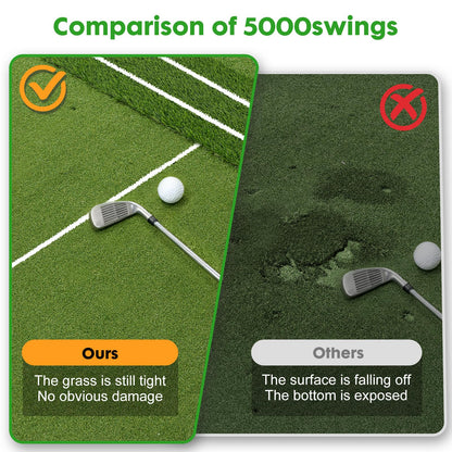 RELILAC 5x4ft Golf Mat with Ball Tray, 26mm Thickened Golf Hitting Mats for Backyard, Driving Range, Indoor & Outdoor Practice, Turf Matt with 3 Tees for Chipping Swing Driving Training