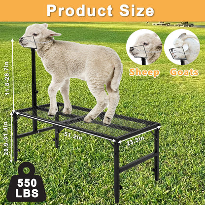 Nisorpa Goat Stand 51x23 Inch, Height Adjustable Sheep Stand for Shearing Trimming Milking, Max Load Capacity 550 LBS