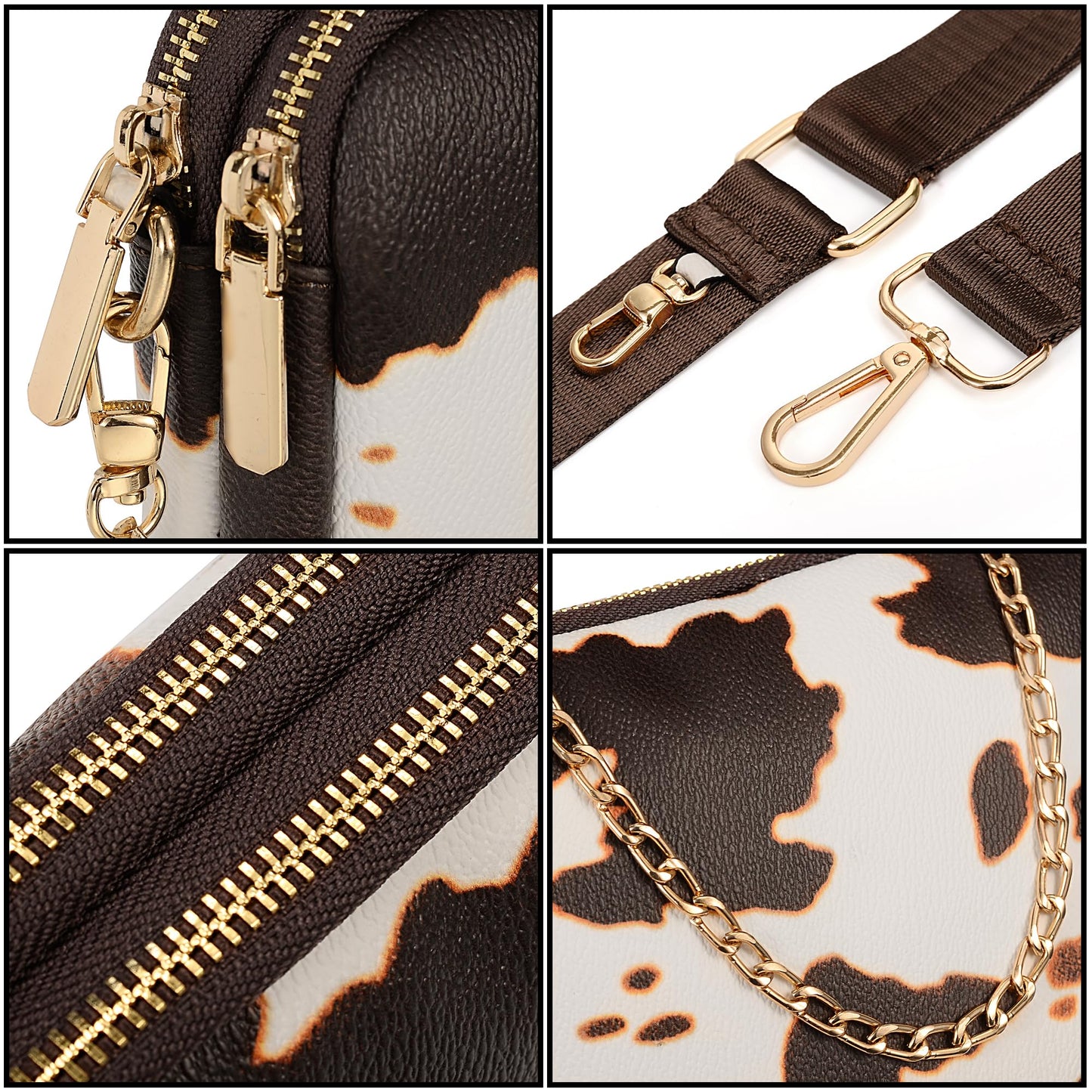 UTO Small Crossbody Bags for Women 3 in 1 Trendy Belt Purse Fashion Designer Mini Cute Sling Fanny Chest Pack