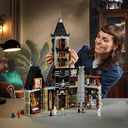LEGO Icons Haunted House Building Set 10273 Haunted House Kit Creative Crafts for Adults and Family Powered Up Ready Building Kit with 10 Minifigures Halloween Decoration to Build Together