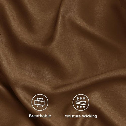 Bedsure Cooling California King Sheet Set - Breathable Rayon from Bamboo, Soft & Luxurious, Deep Pocket Up to 16 Inches, Brown