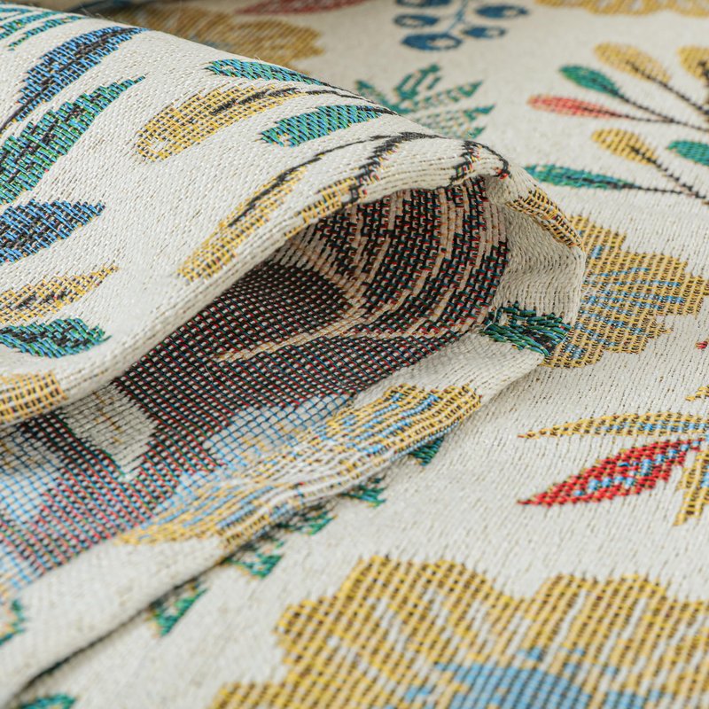 Dimatic Cotton and Linen Rectangular Tablecloth for Kitchen Dining Table, Camping, Holiday Party Decor, Bluebell Pattern, 55 x 118 Inches