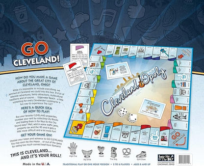 Late for The Sky Cleveland-Opoly Board Game – Cleveland Ohio City Edition Family Property Trading Game for Kids &amp Adults 2–6 Players Ages 8+ Game Night Gift