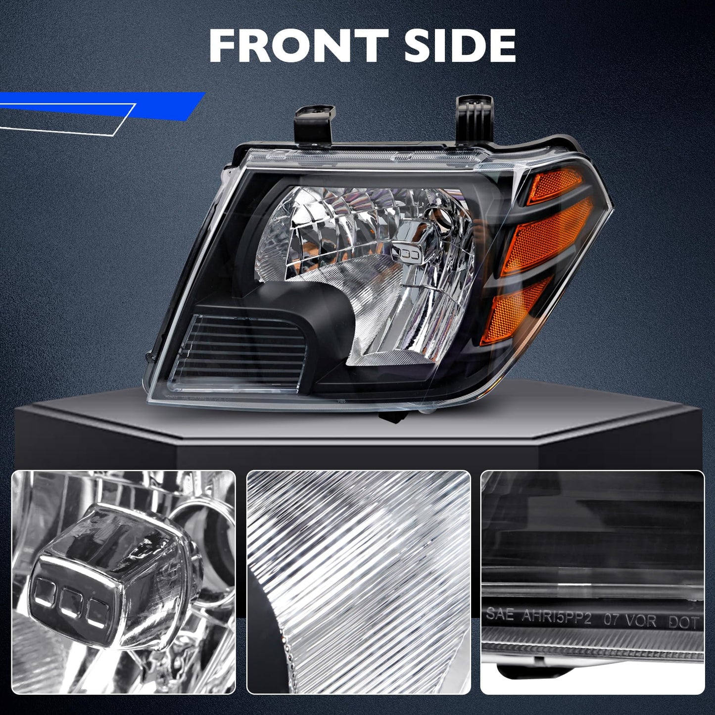 Headlights Assembly Pair Compatible with 2009-2020 Nissan Frontier S SL SV SE LE XE PRO-4X Desert Runner, Replace 26060ZL40A 26060ZL40B 26010ZL40A 26010ZL40B, Turn Signal Lamps W/Bulbs