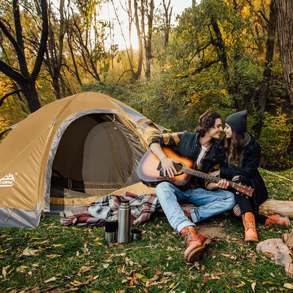 Camppal 2 Person Backpacking Tent, Waterproof 4 Season Tent, Windproof Rainproof Cold Weather Winter Tent for Camping, Hiking, Hunting, Motorbiking, Cycling - Khaki