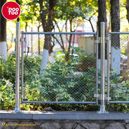 DooToo Chain Link Fence Post Flange - 2 1/2" Heavy Duty Round Post Base Bracket (8-Pack) Fits 2-3/8" Outer Diameter Fence/Mailbox/Flag Posts - Floor Mount Flange Kit
