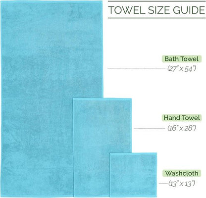 Elegant Comfort 6-Piece Towel Set - Premium Soft 100% Turkish Cotton, Quick-Drying Aqua Towels