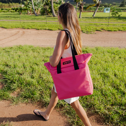 YETI Daytrip 20L Insulated Soft Cooler Tote Bag, ColdCell Flex Insulation, MagSnap Closure, External Pockets, Food Safe Lining, Mist/Pink/Grasshopper