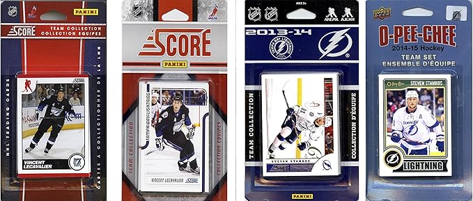 NHL Tampa Bay Lightning 4 Different Licensed Trading Card Team Sets Brown One Size