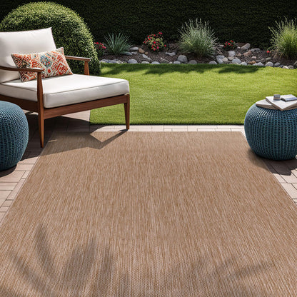 Beverly Rug Indoor Outdoor Rug 9x12, Washable Outside Carpet for Patio, Deck, Porch, Solid Modern Area Rug, Water Resistant, Jute Beige