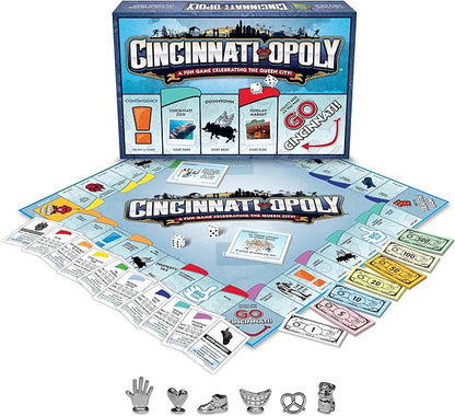Late for The Sky Cincinnati-Opoly Board Game – Family Strategy Game for 2-6 Players Opoly-Style City Landmarks Fast One-Hour Option Fun Gift for Adults and Kids 8+
