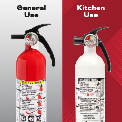 Kidde Kitchen Fire Extinguishers for Home & Office Use, 2 Pack & Fire Extinguisher for Home, 1-A:10-B:C, Dry Chemical Extinguisher, Red, Mounting Bracket Included, 2 Pack