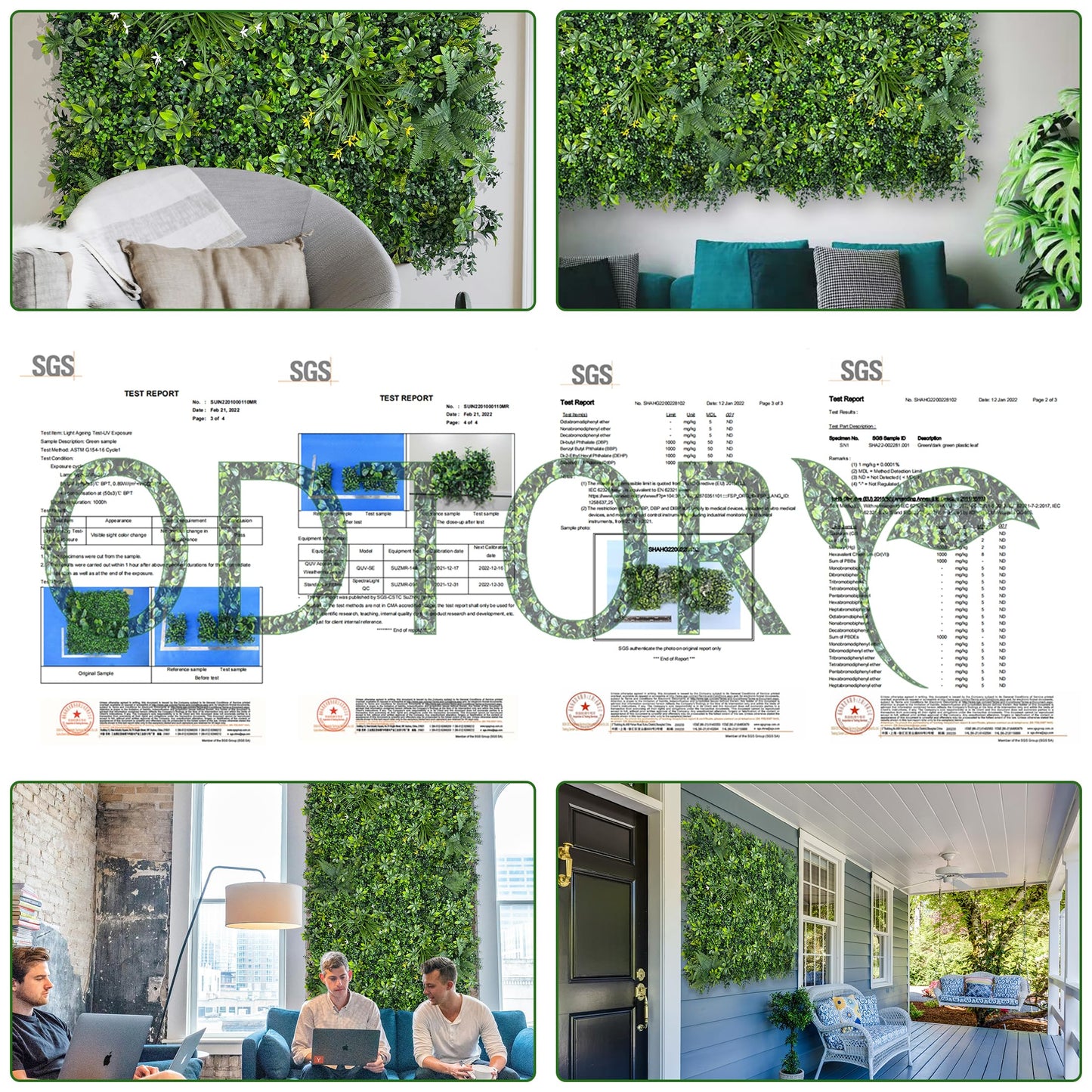 ODTORY Artificial Greenery Wall Panels: 40"x 120" (33.5 sqft) Faux Grass Wall Backdrop Boxwood Ivy Privacy Screen with UV Protection,Fake Hedge Fence for Outdoor,Indoor,Garden,Backyard and Home Decor